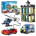 thumbnail image 1 of Set de bloques de construcción City Police Catch Thief con coche y helicóptero, 1 of 7