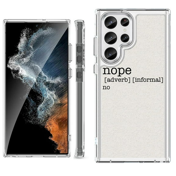 Shockproof Bumper Phone Case for Samsung Galaxy S23 Ultra 5G, by OneToughShield ® - Dictionary/Nope