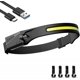 thumbnail image 1 of Usb Rechargeable Led Headlamp, Powerful Led Head Torch, Waterproof Camping Cob Headlamp With Sensitive Sensor Mode compatible Hiking Cycling Walking D, 1 of 5