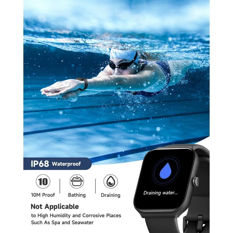 TOOBUR Smart Horloge voor Dames, Smartwatch Compatibel met Android en iOS Telefoon, Beantwoord/Voer Oproepen uit, Fitness Tracker Horloge, Hartslag/ Slaap Tracker/100 Sportmodi/IP68 Waterdicht, Ivoor