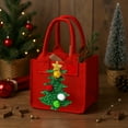 thumbnail image 6 of Reusable Felt Christmas Gift Bag - 5 Styles (Santa/Elk/Snowman), 3.74in Square, Christmas Eve Apple/Candy Packaging with Handle, Transparent Panel Holiday Decor, 6 of 6