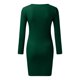 thumbnail image 2 of Gibobby Vestido de punto para mujer Vestido midi ajustado elástico de cintura alta con abertura y cuello cuadrado de manga larga para mujer(Verde,XL), 2 of 4
