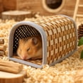 thumbnail image 3 of Guinea Pig Hideout, Large Cooling Woven Tunnel Bed for Hamster, Summer Small Pet House for Hedgehog Sugar Glider, Breathable Natural Straw Mat with Reinforced Edge, 3 of 8
