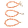 thumbnail image 1 of Llavero De Perlas, Hebilla De Metal De 10 Mm Cordón De Muñeca De Mano De Perlas 3 Estilos 3 Piezas Bordes Más Suaves Alto Brillo Para Estuches De Teléfonos Octpeak Rosa, 1 of 8