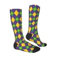 thumbnail image 3 of Balery Mardi Gras Fun Novelty Socks Men'S Women'S Crew Socks Funny Crazy Novelty Socks Quirky And Cool Socks, 3 of 9