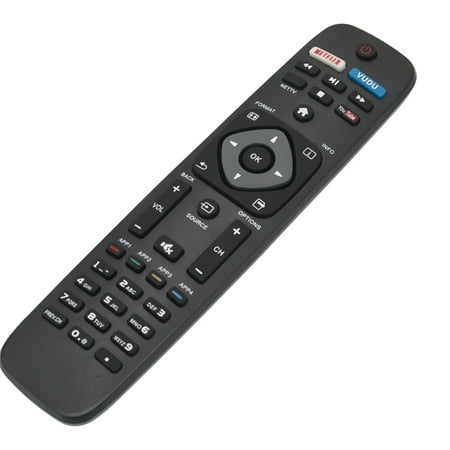 New Smart TV Remote Control for Philips Smart LED LCD HDTV TV with Netflix Vudu Youtube Keys 32PFL4902/F7 40PFL4901/F7 (Best Universal Tv Remote)