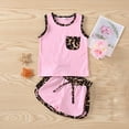 thumbnail image 2 of Penkiiy Toddler Kids Baby Girls Leopard Print Vest Shorts Outfits Set Sports Clothes Princess Costume Casual Cartoon Printed 2-3 Years Pink On Clearance, 2 of 9