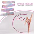 thumbnail image 3 of 2M Flashing Star Gym Dance Ribbon Rhythmic Art Gymnastics Streamer Twirling Rod Rainbow Stick, 3 of 5