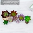 thumbnail image 4 of HTOOQ 16pcs Artificial Succulents Plants, Fake Succulents Unpotted, Realistic Artificial Plants & Flowers Mini Succulent Bulk, Greenery Faux Plants Indoor with A Flocking Coating for Table Decor - -, 4 of 8