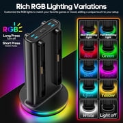 Switch 2 Controller Charger for Joy-pad 2, Joycon 2 Charging Dock for Any Direction Charging, 9 Light Modes Switch 2 Joycon Charger Station for Wii Case & Storage