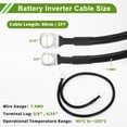 thumbnail image 4 of Cables de batería de inversor de 2 pies con terminales de 3/8" y 5/16" de 7 AWG, cobre estañado, 1 pieza, negro, 4 of 7