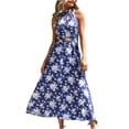 thumbnail image 1 of Qiopertar Robe Décontractée Sans Manches à Bretelles pour Femmes, Col Rond, Imprimée, Mi-Mollet, en Solde, Livraison Gratuite à Moins de 5$, jusqu'à 90 % de Réduction, 1 of 8