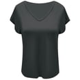 thumbnail image 4 of T-shirts Amples pour Femmes, Col en V, Manches Courtes, Respirants, Gris TG, 4 of 4