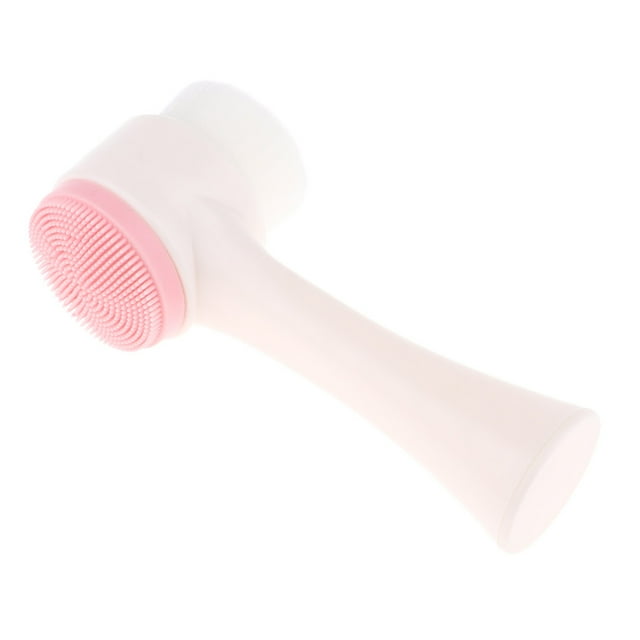 Cepillo limpiador facial de doble punta. Cepillo profesional rosa. Rosado
