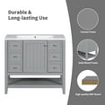 thumbnail image 4 of 36" Bathroom Vanity with Sink Combo, One Cabinet and Three Drawers, Solid and MDF Board, Grey, 4 of 9