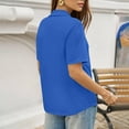 thumbnail image 3 of Womens Polo Shirts Short Sleeve V Neck Collared Tops Golf Tops Office Work Business Summer Casual Outfits Blue S, 3 of 5