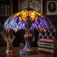 thumbnail image 5 of Diceymbol Halloween Bat Stained Glass Style Table Lamp 7 Inch Gothic Bat Light for Desk Shelf Bedroom Party Decor, 5 of 7