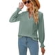thumbnail image 1 of Camisa de manga larga para mujer, blusa tipo túnica con cuello en V, camisa de encaje de moda, 1 of 5