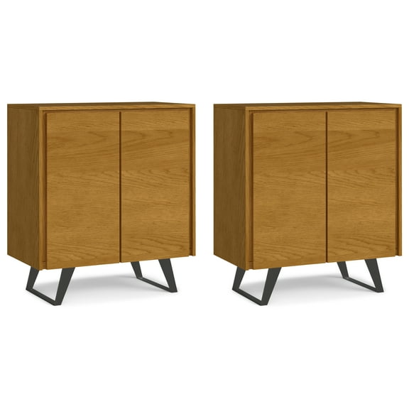 Lowry 39 inch Oak Storage Cabinet (Set of 2)