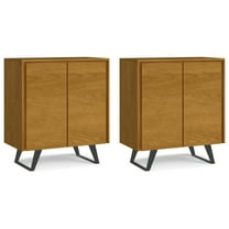Lowry 39 inch Oak Storage Cabinet (Set of 2)