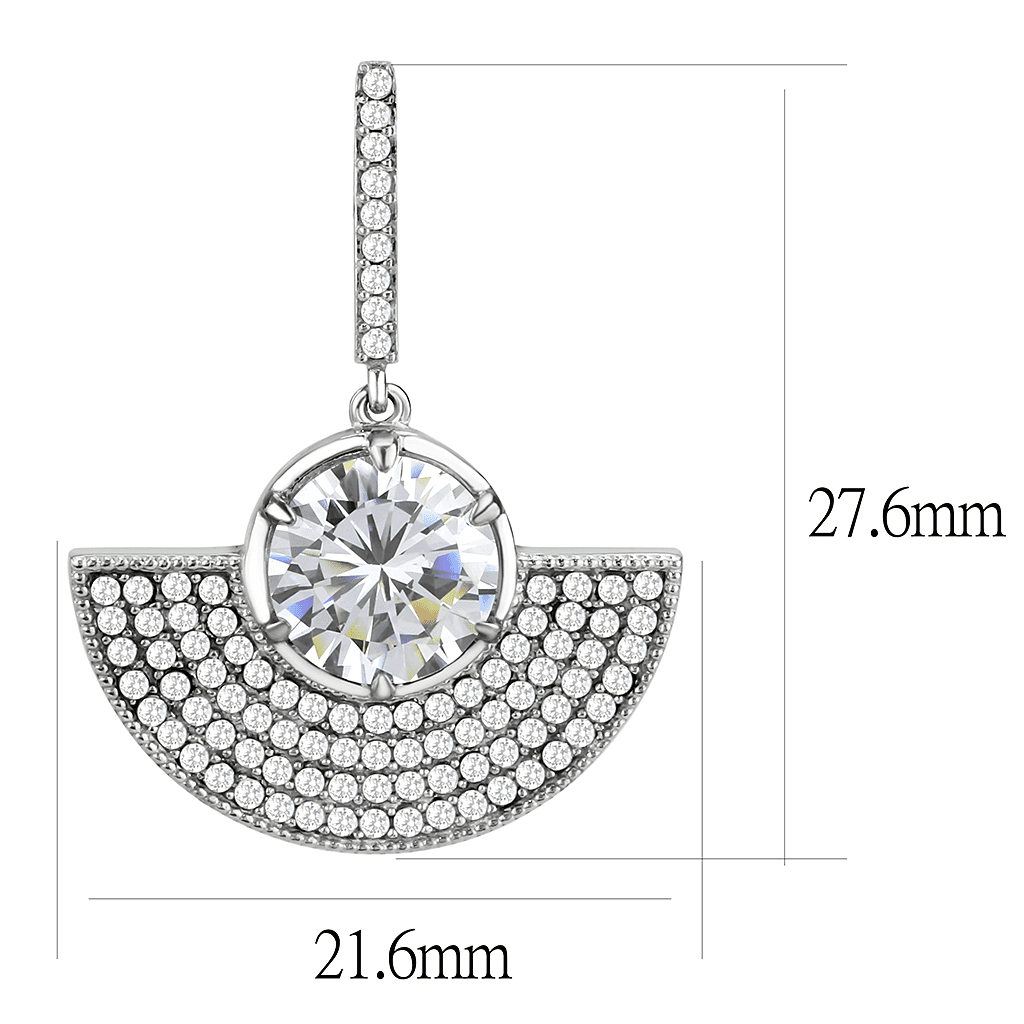 Women's Stainless Steel Earrings  CZ Clear