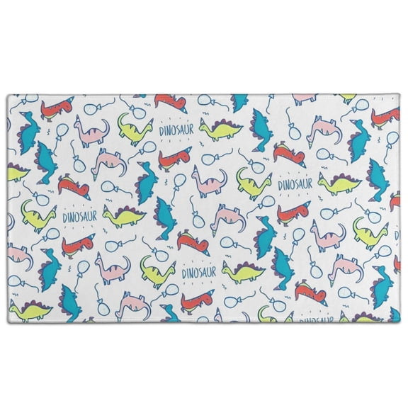 Colorful Cartoon Dinosaurs Balloons Pattern Door Rugs,Washable Non Slip Door Mats Indoor,Decorative Door Mats,Entry Mat Indoor for Entrance,Bedroom,Kitchen,Bathroom,17"x30"
