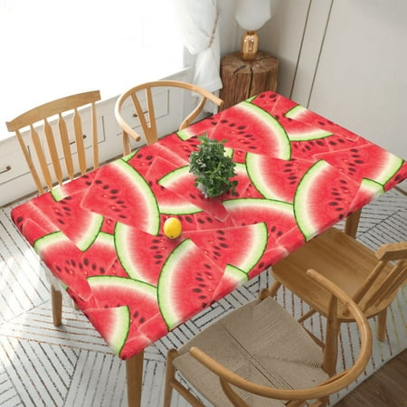 

Home Deluxe Tablecloth Watermelon Waterproof Elastic Rim Edged Table Cover- For Christmas Parties And Picnics 5ft
