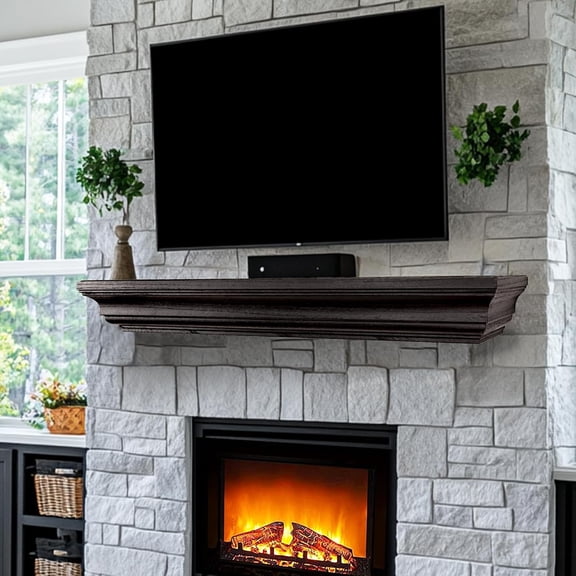 Rustic Fireplace Mantel Shelf Wooden Floating Shelf for Over Fireplace Wall Mounted Fire Place Mantel Farmhouse Hanging Floating Shelves