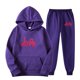 thumbnail image 1 of Gibobby Conjunto de Pantalones para Mujer Sudadera con capucha para mujer Primavera e invierno Deportes Casual Color sólido Pantalones Traje(Morado,M), 1 of 2