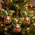 thumbnail image 4 of romoty Personalized Initial Christmas Tree Letter Ornaments, Pine Needle Santa Claus Pendants, 2D Flat Acrylic Monogram Xmas Decor, 4 of 6