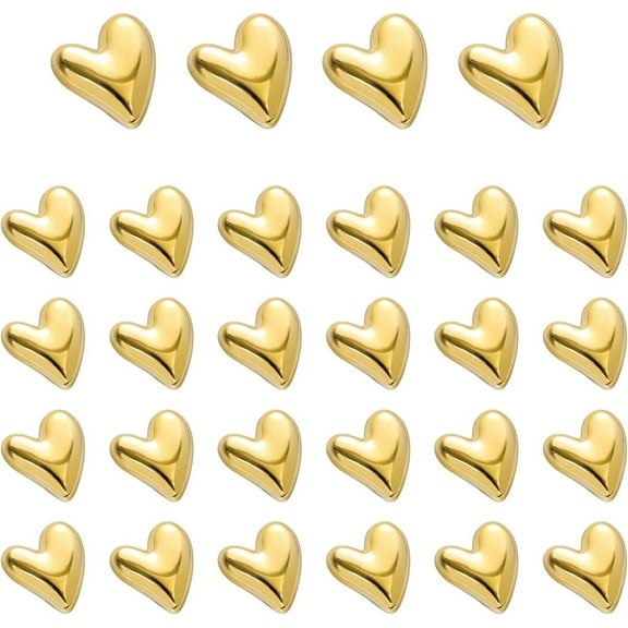 Yayun 22 Pcs Refrigerator Magnets Heart Shaped Strong Fridge Magnets Resin Love Magnetic Decoration for Lockers Whiteboards Billboards Home Office Kitchen Classroom Decor Gold