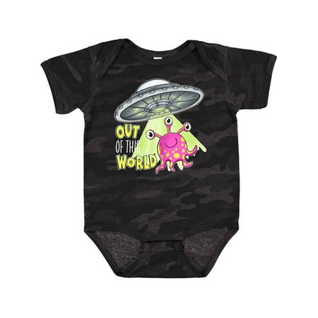 

Inktastic Out of this World- cute pink alien UFO Gift Baby Boy or Baby Girl Bodysuit