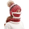 thumbnail image 1 of Gorro de invierno para mujer, bufanda con forro polar, máscara, gorro de invierno 3 en 1, nieve, 1 of 5
