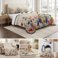 thumbnail image 6 of Twin Quilt Set 68''x86'', Colorful Spring Floral Lightweight Summer Bedspread Coverlet Set with 2 Pillow Shams, Elegant Summer Botanical Rustic Breathable All Season Quilt Bedding for Dorm/Bedroom, 6 of 9
