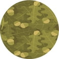 thumbnail image 1 of Ahgly Company Machine Washable Indoor Round Transitional Oak Brown Area Rugs, 5' Round, 1 of 7