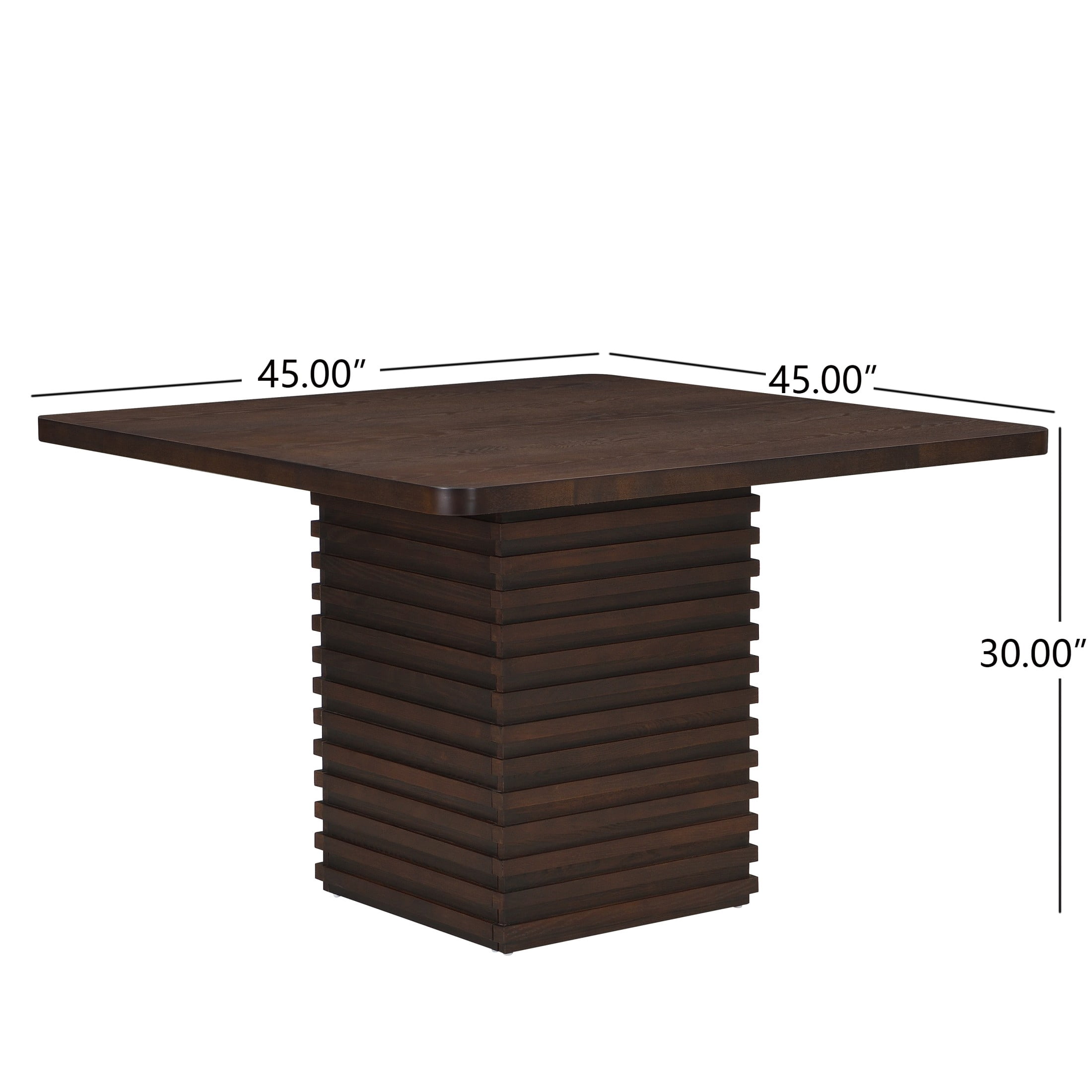 Christopher Knight Home 45" Modern Square Dining Table with Pedestal Base, Seats 4, Espresso