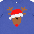 thumbnail image 4 of Inktastic Christmas Cute Reindeer in Santa Hat Youth T-Shirt, 4 of 5