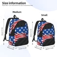 thumbnail image 2 of Yiaed Shark With USA Flag Print Print Laptop Backpack Travel Canvas Backpack Vintage Aesthetic Backpack for School Knapsack Backpack Backpack for School-Small, 2 of 5