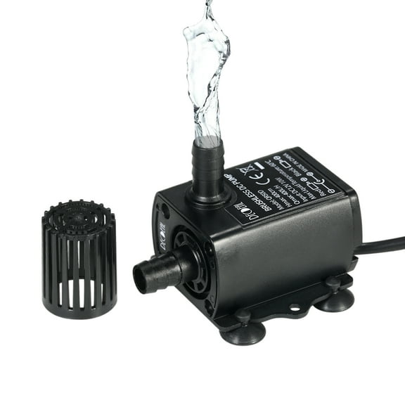 Decdeal Ultra-quiet DC12V 10W Brushless Water Pump with 5.5*2.1mm Female Waterproof Submersible Fountain Aquarium Circulating 400LH Lift 400cm
