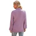 thumbnail image 6 of MLANM Womens Turtleneck Loose Sweaters Batwing Long Sleeve Pullover Tops Oversize Chunky Knit Jumper,X-Large Purple, 6 of 6