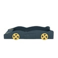 thumbnail image 4 of Euroco Car-Shaped Twin Size Platform Bed with Tires and Storage Cabinet for Kids Bedroom, Dark Blue, 4 of 13