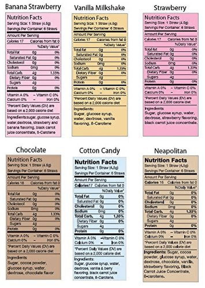 Milk Magic Magic Milk Flavoring Straws 36 Straws Flavors:Cookies and Cream, Chocolate, Strawberry,Cotton Candy