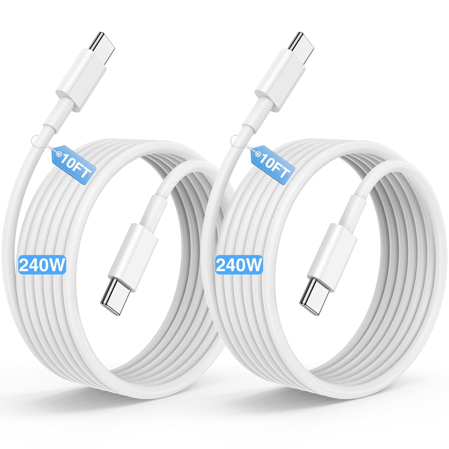 240W USB C to C Fast Charger Cable 10ft, Long Type C to USB C Charging Cord Wire for MacBook Pro/MacBook Air/iPad Pro/Air/ iPhone 17 16 15 Pro Max/Samsung Galaxy S25 S24 S23 Ultra/Plus/Laptops