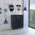 thumbnail image 2 of FM FURNITURE Lewis Armoire de Rangement Moderne à 2 Portes en Bois d'Ingénierie, Noire, 2 of 8