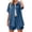 Blue, variant on Luvrsol Two Piece Sets for Women Solid Short Sleeve Turndown Collar Pocket Shorts Casual Set, Size S-2XL