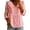 Pink, variant on Women's Solid Color Ruffled Peter Pan Collar Cotton Linen Blouse Spring Casual Buttoned 3/4 Sleeve Loose Peplum Top White M