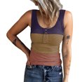 thumbnail image 1 of Camiseta sin mangas con cuello redondo para mujer, informal, de verano, de punto acanalado, sin mangas, básica, ajustada, camisola, 1 of 6