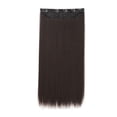 thumbnail image 1 of 23.6 Inch Hair Extension Straight Clip in Synthetic Hair Extensions with 5 Clips Per Hairpiece for Women Girls, 1 of 6