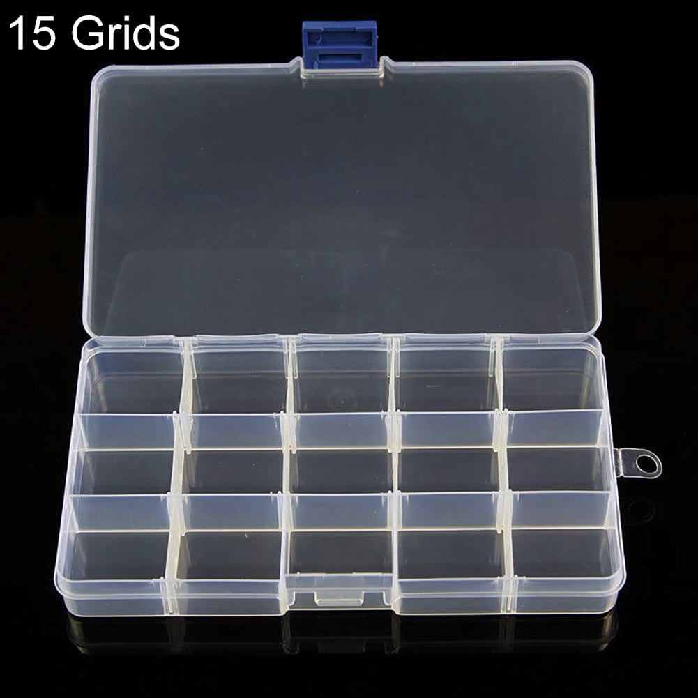 Small Fishing Tackle Box Organizer, 24 Grids Plastic Clear Organizer Box  with Removable Dividers, Fishing Storage Lure Box, Bead Organizer Jewelry
