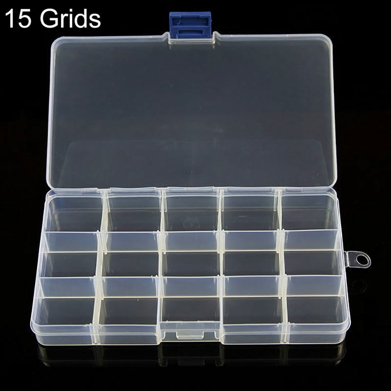 Yirtree 15/10/24 Grids Clear Plastic Organizer Box Storage